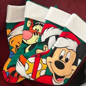 Disney Festive 3D Design Stockings - Set of 4 - Mickey, Goofy, Tigger and Pooh